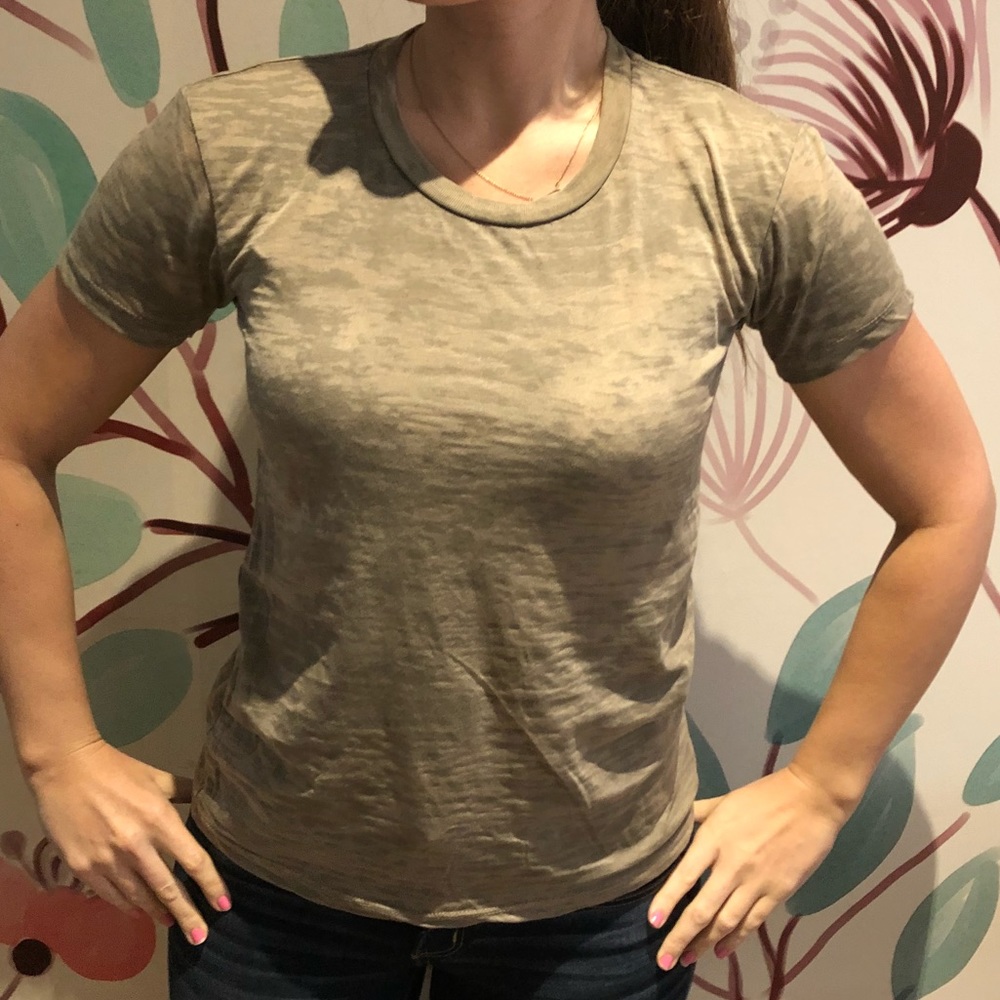 Army green burnout tee